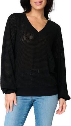 Gibsonlook Courtside Open Stitch Sweater in Black at Nordstrom Rack, Size Xx-Small