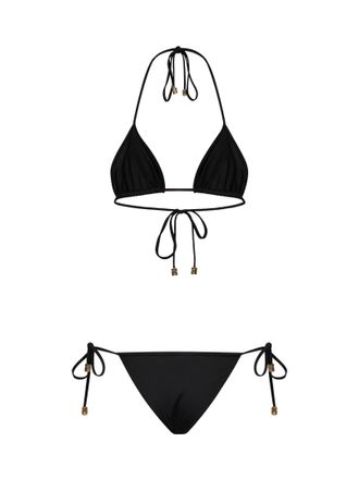 Gucci Womens Bikini Sparkling Jersey, Black Polyamide Swimwear Sea Clothing