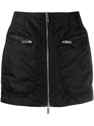 Marcelo Burlon zip-through mini skirt - women - Nylon - 38 - Black