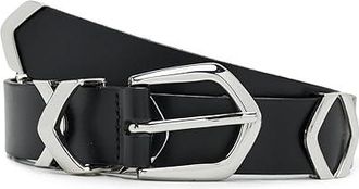 Madewell Fiora Metal Keeper Belt Womens Belts True Black : LG, Leather