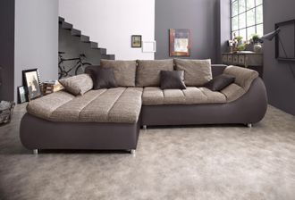 Inosign Ecksofa »Imola, bequem, aktuelle Steppung im Sitz, L-Form, Breite 270cm« wahlweise mit Bettfunktion