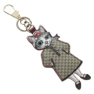 Gucci Pre-owned Canvas Key Holder - Dames - Pre-owned - Beige - Maat: ONE Size Leer
