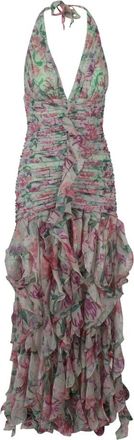 PatBo Gedrapeerde Bloemjurk - Dames - Avondkleed - Veelkleurig - XS - Kleedjes