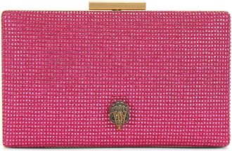 Kurt Geiger Womens Crystal Box Clutch Bag - Pink Fabric - One Size