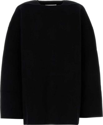 Jil Sander Oversized Trui - Dames - Ronde hals truien - Zwart - M - Wol - Truien & Vesten