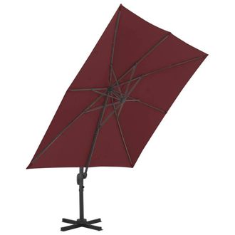 Berkfield Home Elegant Cantilever Umbrella with Aluminium Pole Bordeaux Red 400x