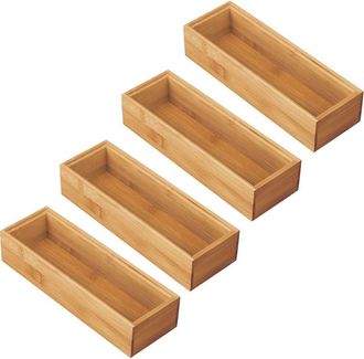 mDesign Wooden Wood Office Drawer Organizer Box Tray - 4 Pack in Natural at Nordstrom