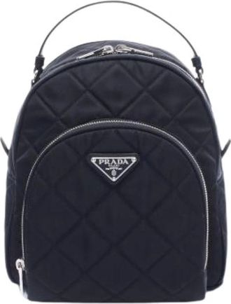 Prada Pre-owned Backpacks, female, Black, Size: ONE SIZE Pre-owned Vintage Nylon Backpack