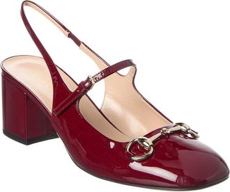 Gucci Horsebit Patent Slingback Pump
