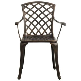 Berkfield Home Beautiful 3 Piece Bistro Set Cast Aluminium Bronze in Brown