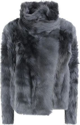 Yves Salomon Chaqueta Corta de Piel de Cordero Toscana - Jackets - Mujer - Gris - M