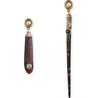 &Eacute;liou Spina Mismatched Drop Earrings in Brown at Nordstrom