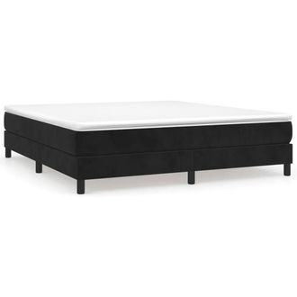 Berkfield Home Box Spring Bed Frame Black 180x200 cm Super King Velvet