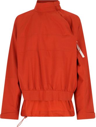 Lacoste Orange Technical Taffeta Popover Logo Jacket