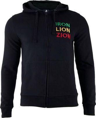 Bob Marley Mens Iron Lion Zion Zip-Up Hoodie In Black