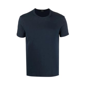 Tom Ford Tops, Heren, Blauw, S, Katoen, Stretch Katoenen Ondergoed T-Shirt
