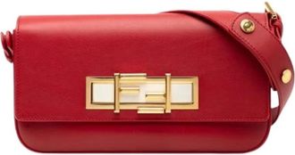 Fendi Pre-owned Cross Body Bags, female, Red, Size: ONE SIZE Pre-owned Leather Cross Body Bag