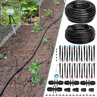 No Brand Kit De Sistema De Riego Por Goteo De 240 Pies, Un Sistema De Riego Autom&aacute;tico Para Plantas, Invernaderos, Patios Y C&eacute;sped, Con Una Manguera De 1,27 Cm