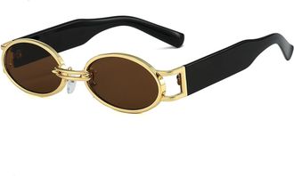 Generic Small Frame Womens Driving Sunglasses Outdoor Commuting Mens Vacation Sun Glasses(Brown)