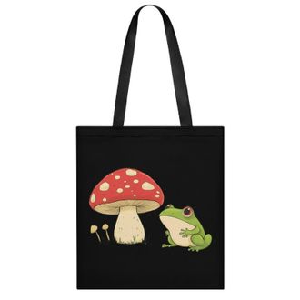 Generic Cute Frog And Mushroom Womens Tote Casual Shopping Bag Lightweight Shoulder Bags Hobos Handbag for Work Travel Daily 35x40cm