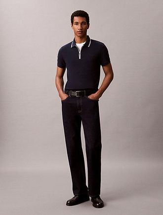 Calvin Klein Polo Slim De Algod&oacute;n Con Cremallera