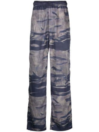 Diesel camouflage wide-leg trousers - Blue