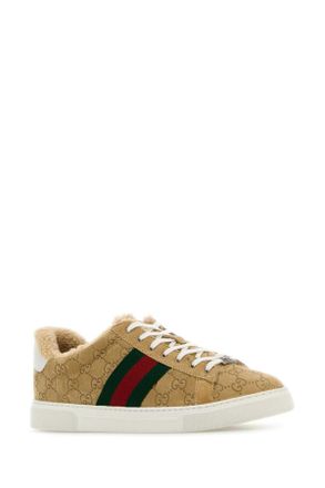 Gucci Womens Camel Suede Ace Sneakers Butbutvrvgwbut