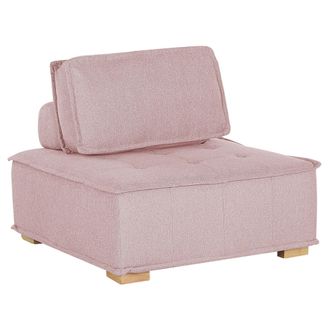 Beliani Beliani - Sof&aacute; De Poli&eacute;ster Rosa Madera Clara M&oacute;dulo De 1 Plaza Escandinavo Moderno Tibro