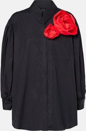 Simone Rocha Floral-applique cotton shirt