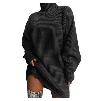 Generic Todays offers Special Deals Winter Sweatshirt Women Womens New Fall/Winter Womens Sweater Mid Length Dress With Shoulder Sleeves And Half for Teens (D