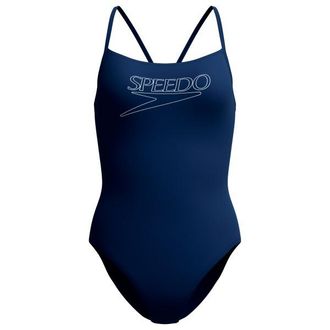 Speedo Endurance+ Logo Thin Strap One Piece Badeanzug f&uuml;r Damen | blau