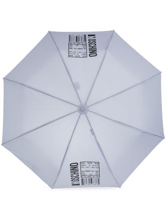 Moschino Ombrello compatto con stampa - Grigio