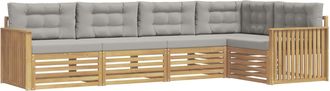 vidaXL Conjunto De Sof&aacute;s De Exterior 5 Uds. Blanco Y Gris Claro Vidaxl