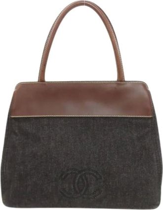 Chanel Pre-owned Handbags, female, Black, Size: ONE SIZE Pre-owned Vintage Denim Tote Bag