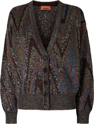 Missoni V-hals vest met knopen - Dames - Vesten - Veelkleurig - XS - Pailletten - Truien & Vesten