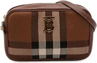 Burberry Pre-owned Cross Body Bags, female, Brown, Size: ONE SIZE Pre-owned Knit Crossbody Bag