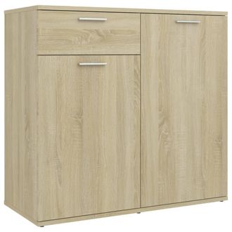 vidaXL Vidaxl - Aparador De Madera Contrachapada Color Roble Sonoma 80x36x75 Cm