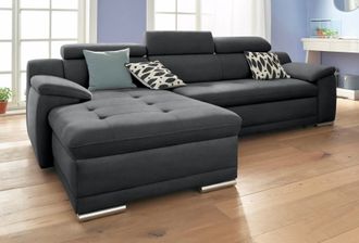 Sit&more Ecksofa »Andiamo L-Form« wahlweise mit Bettfunktion, inklusive Kopfteilverstellung