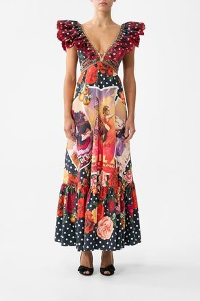 Camilla Frill Neck Dress With Hardware in Daughters Of Duende at Nordstrom, Size Xx-Large Au