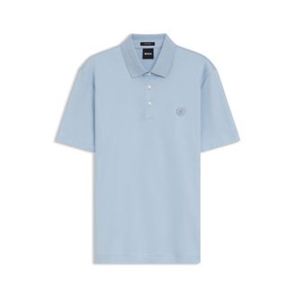 BOSS Mercerized-cotton polo shirt with Double B monogram