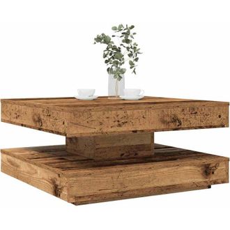 vidaXL Coffee Table 360-Degree Rotatable Old Wood 70x70x34.5 cm vidaXL