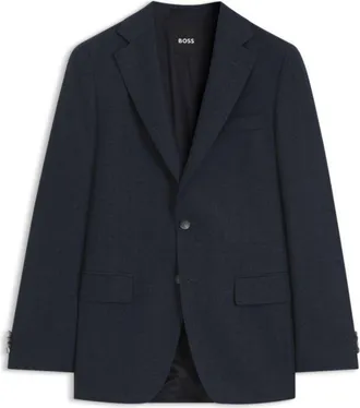 BOSS Patterned slim-fit blazer in Italian virgin wool