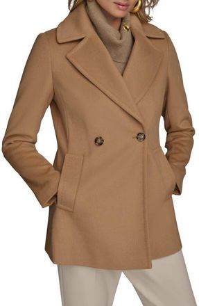 DKNY Double Breasted Blazer Coat in Camel at Nordstrom, Size Small