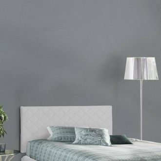 Dmora Dmora - Cabecero De Cama Dbernab, Cabecero En Polipiel En La Pared, 100% Made In Italy, Adecuado Para Una Cama De Matrimonio, 130x60cm, Blanco