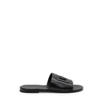 Dolce & Gabbana Kalfsleren sandaal - Heren - Sandalen - Zwart - 42 1/2 EU - Leer - Schoenen