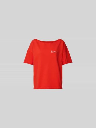 Juvia Oversized T-Shirt mit Label-Stitching in Rot, Gr&ouml;&szlig;e XL