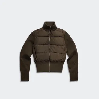 Canada Goose Manteau &agrave; capuchon en tricot matelass&eacute; large HyBridgeMD, Tonal Disc (Femmes, Glade Green, TP)