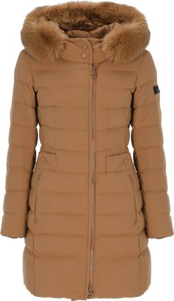 Peuterey Brown Seriola Fox Fur Hood Quilted Down Jacket