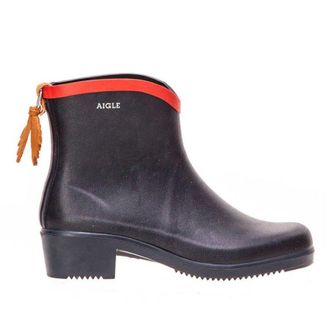 Aigle Miss Juliette Short Rubber Womens Heels Boots - Black - Size:UK 5.5