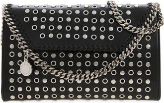 Stella McCartney Falabella Studded Faux Leather Wallet on a Chain in Black at Nordstrom